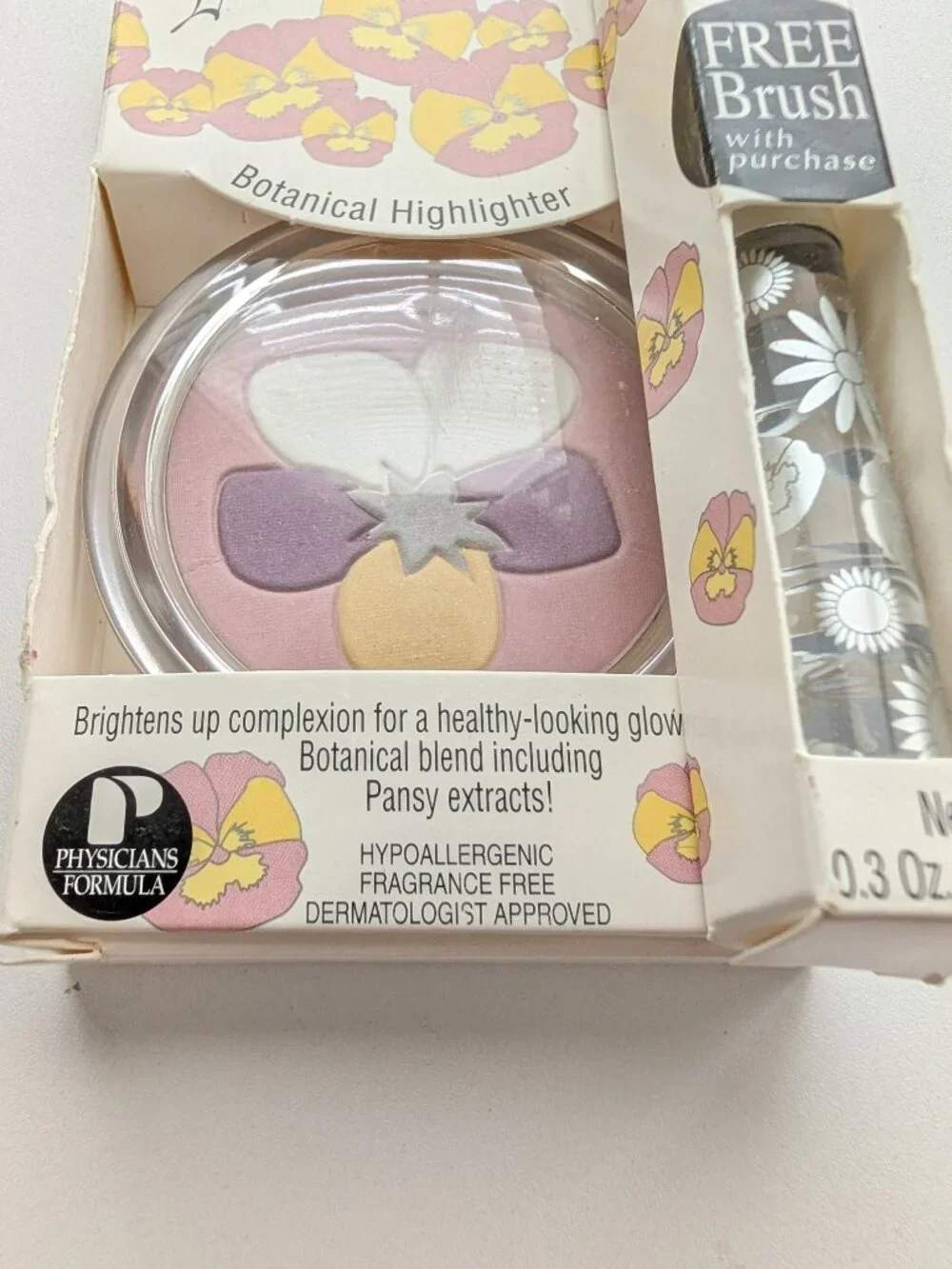 Physicians Formula Les Botaniques Highlighter Fancy Pansy + Free Brush New
